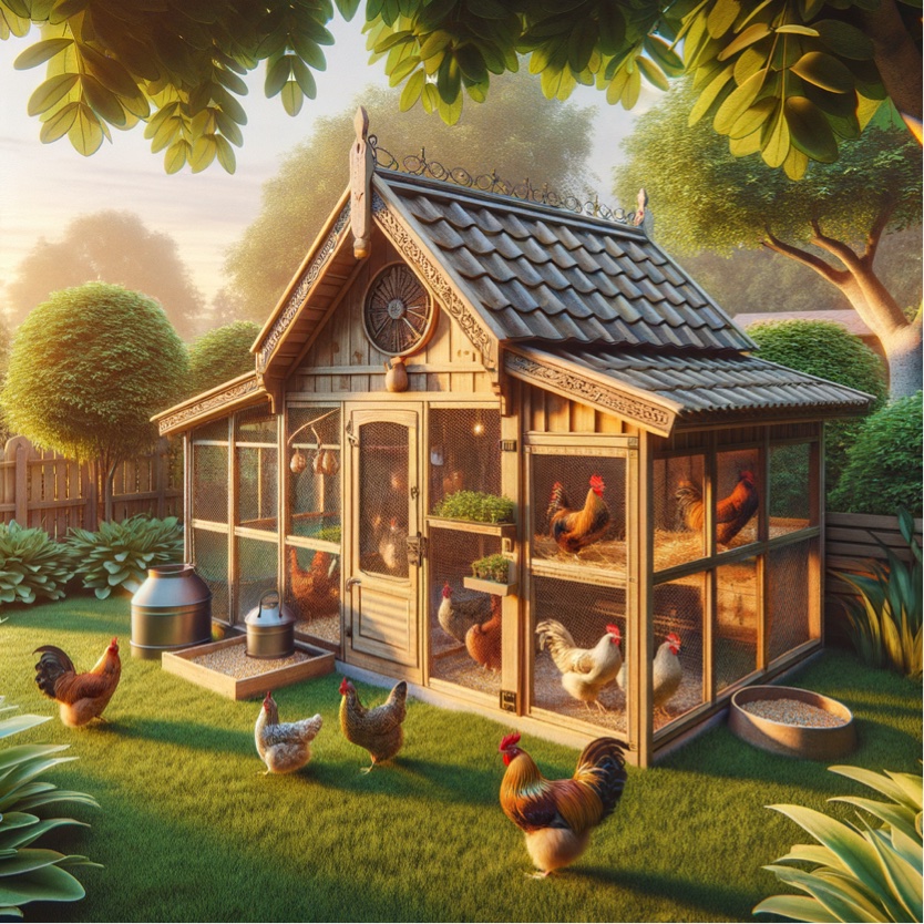 Elaborate decorative chicken coop