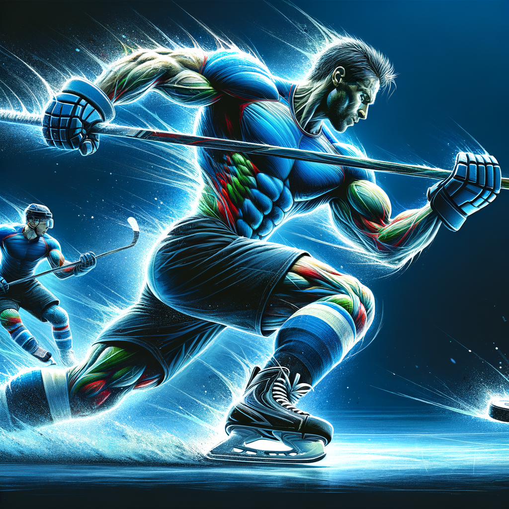 A vibrant image of Alexander Ovechkin or Shea Weber during a game, capturing the moment they unleash a powerful slap shot. This should highlight the impact and excitement these players bring to the game.
