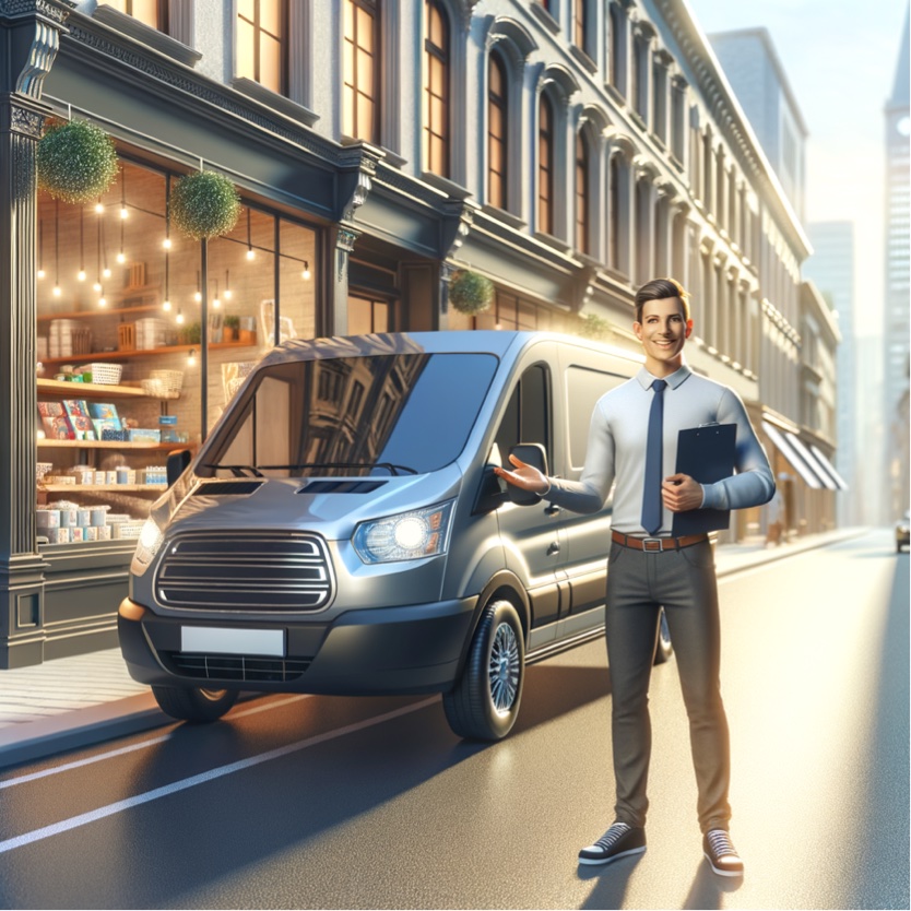 Owner and delivery van.