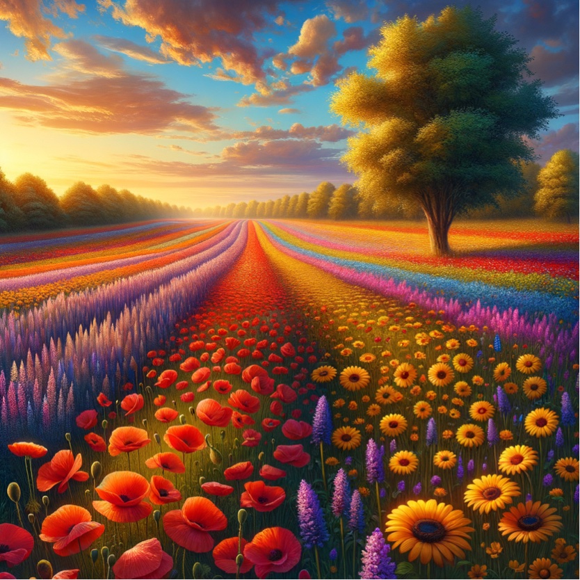Field of wild flowers.